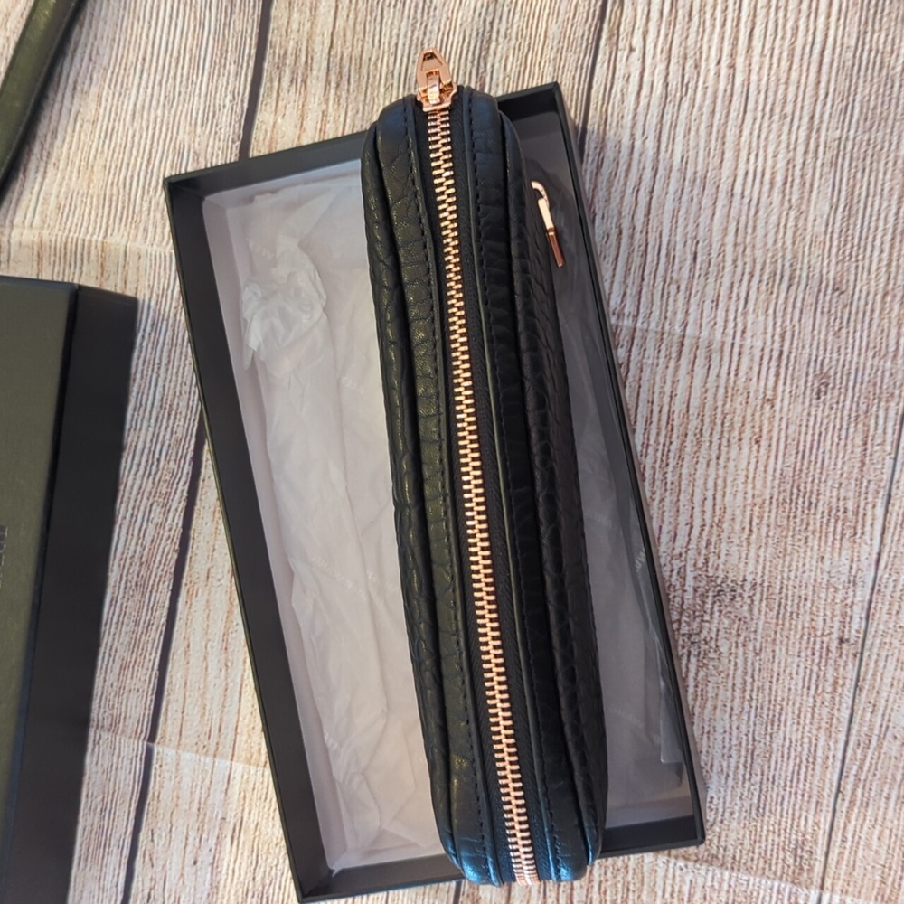 Alexander Wang Black Fumo Continental Wallet Pebbled Black leather Rose Gold - Picture 5 of 10